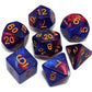 CREEBUY Blue Mix Red DND Glitter Dice Set for Dungeon and Dragons Warhammer D&D RPG Role Playing Games Board Game Polyhedral Dic