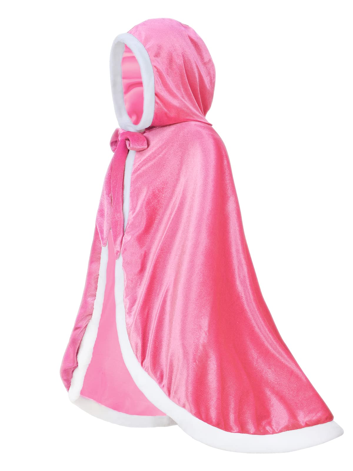 Century Star Girl Fur Princess Cape With Hood Girls Cloak For Little Girls Christmas Pink 2-3 Years