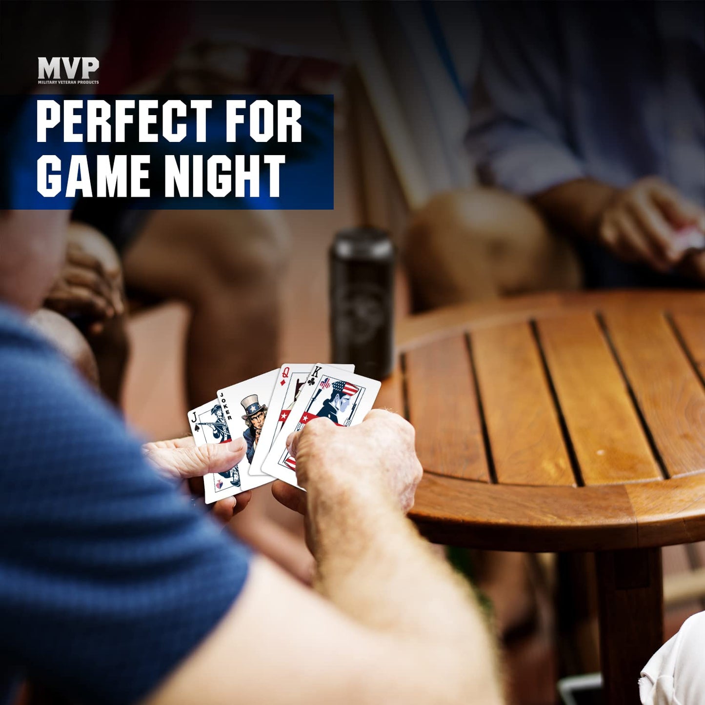 Blue American Flag Playing Cards - Patriotic Graphics - enhanced Quality - Veteran Gifts for Men or Women | Disabled USMC Vet Owned Small Business