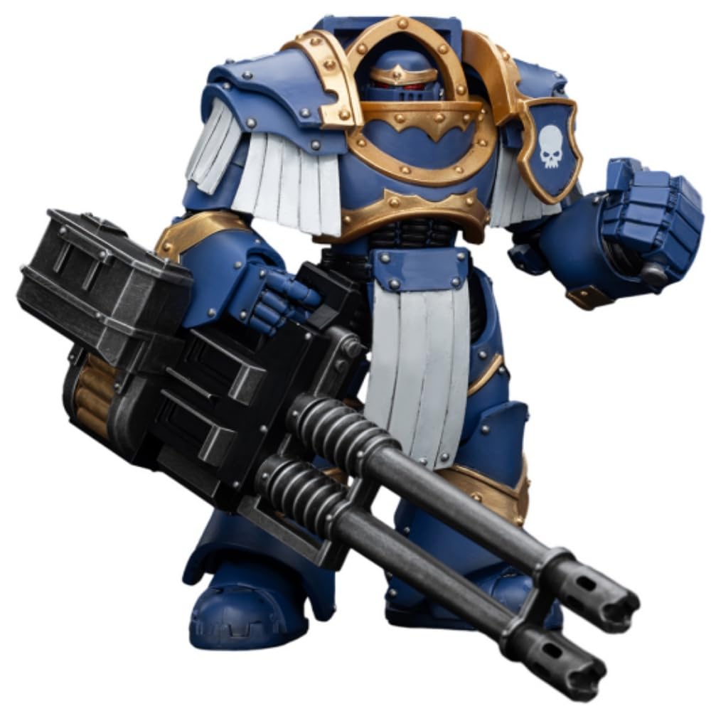 JOYTOY Warhammer Horus Heresy Ultramarines Cataphractii Terminator Squad 5.35in Terminator with Reaper Autocannon 1:18 Scale Act