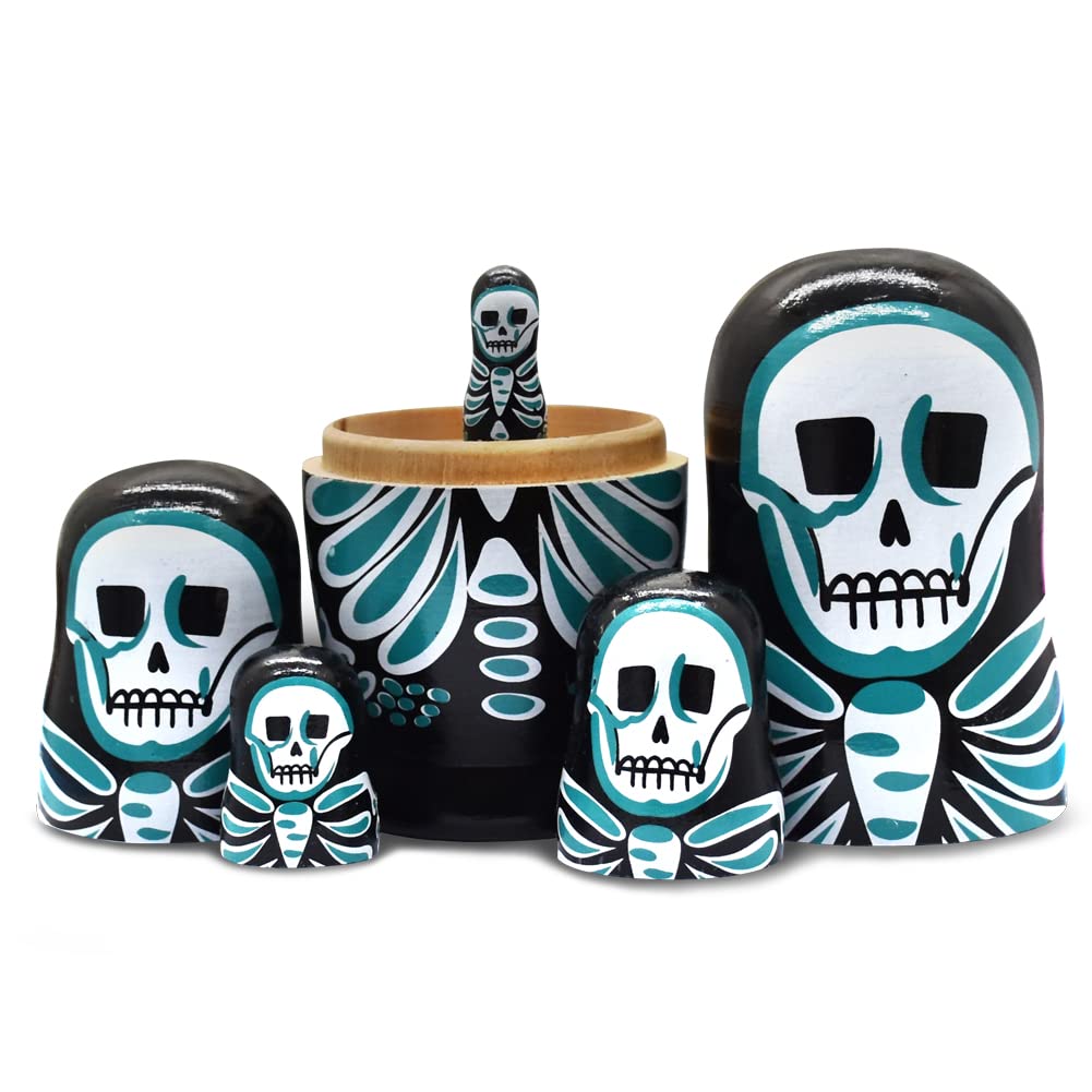 Nesting Dolls Wooden Russian Skull Matryoshka Dolls Gift for Halloween Toddler Kids Boys Girls Toys for Children Christmas Birth