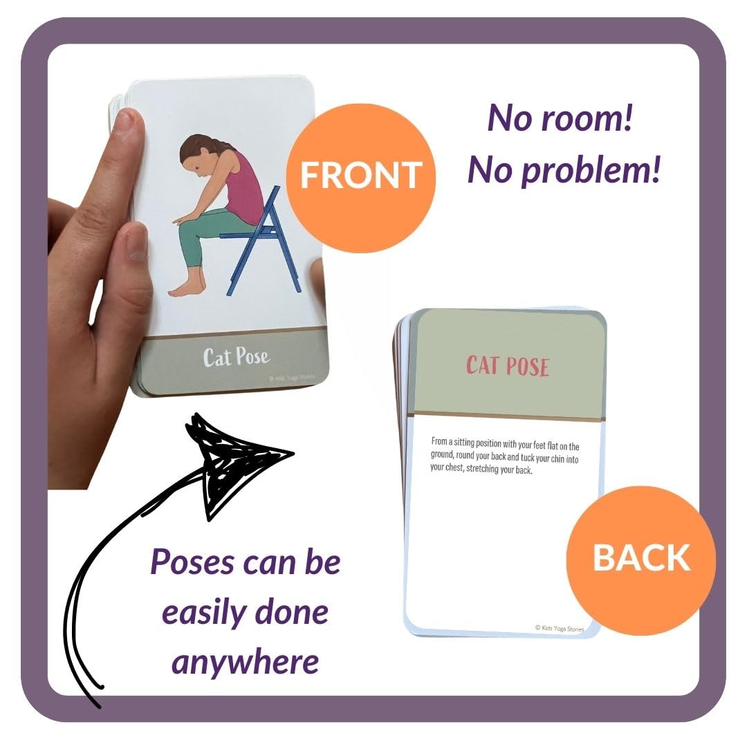 Chair Yoga Poses Cards For Kids: Movement Breaks Or Brain Breaks In Classroom, Homeschool, Play Therapy, Calm Corner, Or For Soc
