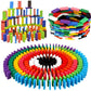 Kariha Super Domino Blocks / 12 Colors Bulk Wooden Dominoes/Building Block Tile Game Racing Educational Toy For Kids Birthday Pa