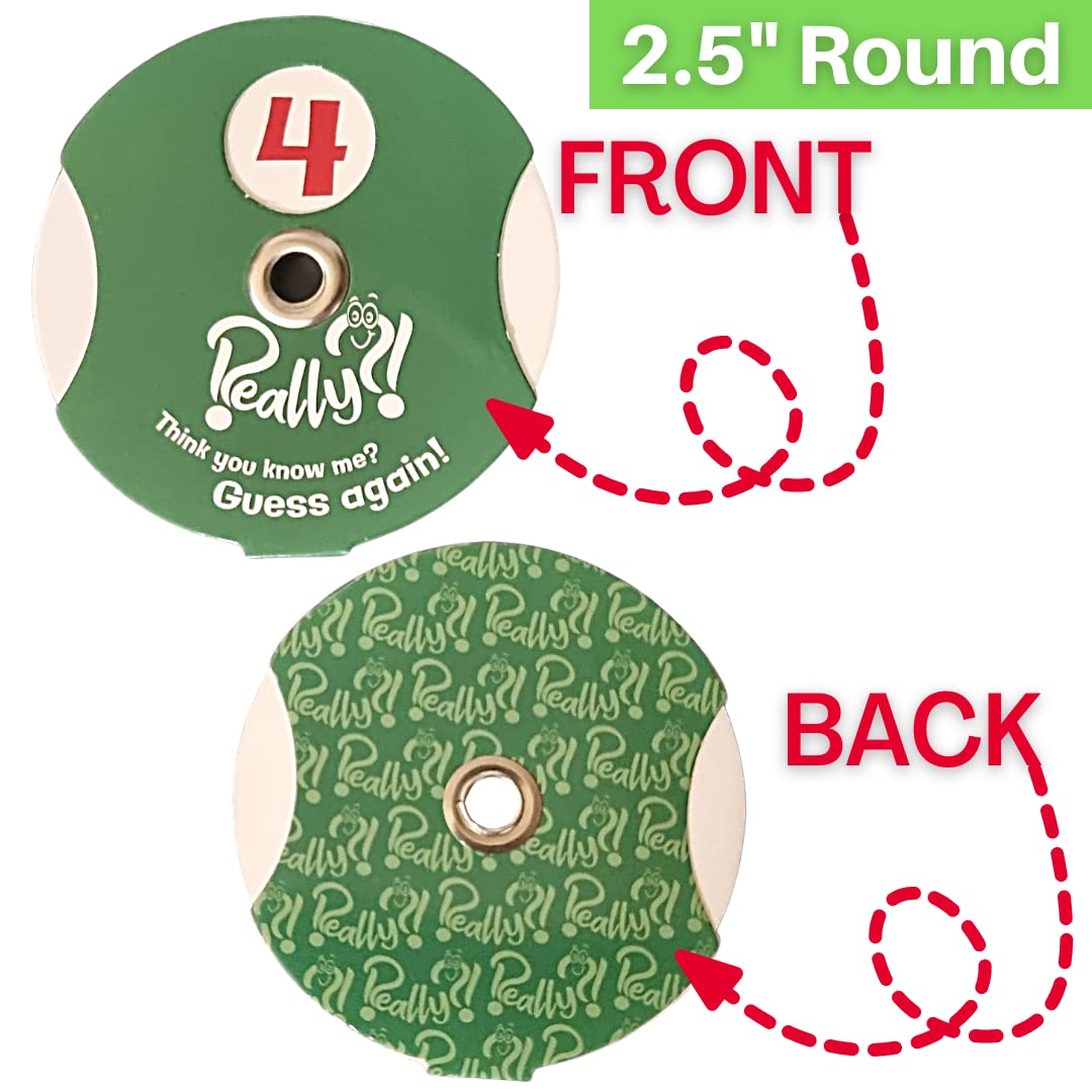 Really?! Number Dial Wheel Spinners - Set Of 6 - Game Accessories With Numbers 1-6 For Multiple Uses, Red, Orange, Yellow, Green