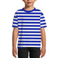 Halloween Boys Sailor Pirate Costume Blue White Striped Shirt Kids Short Sleeve Summer Tee Top 9-10 Years