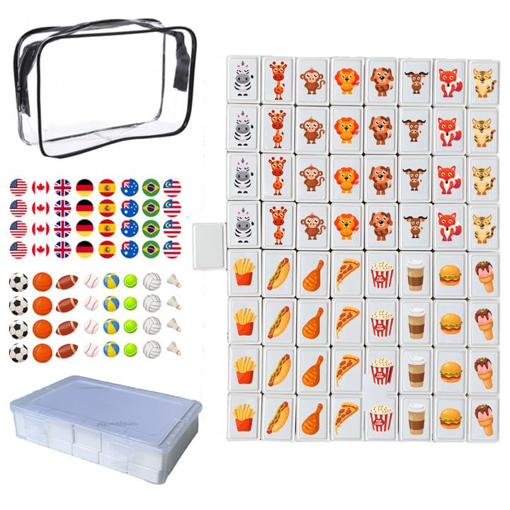 Gemormonee 65 Tiles 30Mm Seaside Escape Blocks, Seaside Escape Tiles, Mahjong, Sea Side Escape Tile, Abs Material Set With Diy P