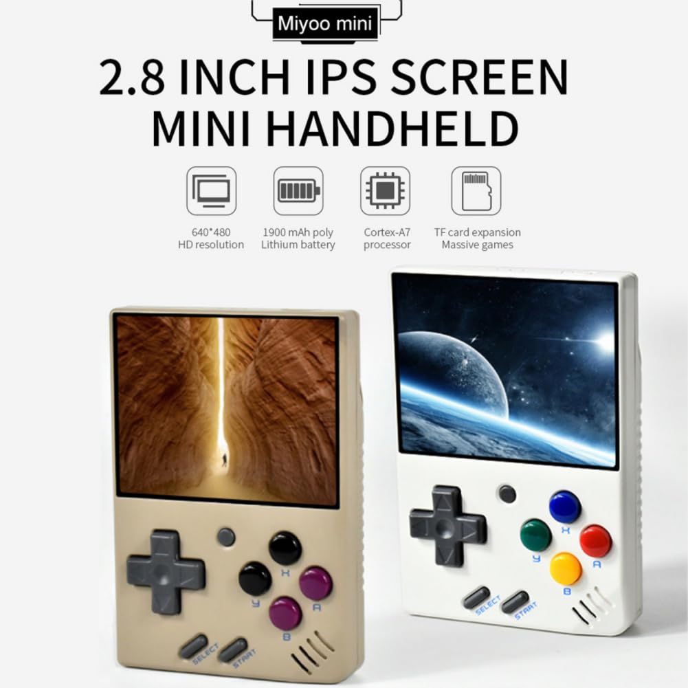 Miyoo Mini Handheld Game Console,2.8 Inch IPS Classic System Retro Video Games Consoles,with 64G TF Card and Wireless Networt Ha