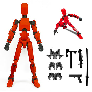 Feetcant Titan 13 Action Figure 2024 New Lucky Robot 13 Action Figures 3D Printed Action Figures for Boys Dummy Robot 13 Action Toy Movable Joints Action Figure (Red-1pc)