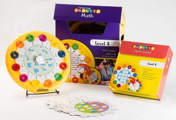LEARNING WRAP-UPS Self-Correcting 4th Grade Math Learning Palette Kit, Vinyl, Multi-Color (Yellow, Purple, Red, Green), Model LP-M427