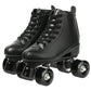 XUDREZ Classic Roller Skates High-Top Double-Row Leather Roller Skates for Women and Men (Black Black Wheel,9)
