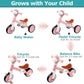 Tricycle for Toddlers 1-3 Year Olds, Toddler Balance Bike for Boys Girls 2-4, Toddler Tricycle with Light & Music Front, Kids Bi