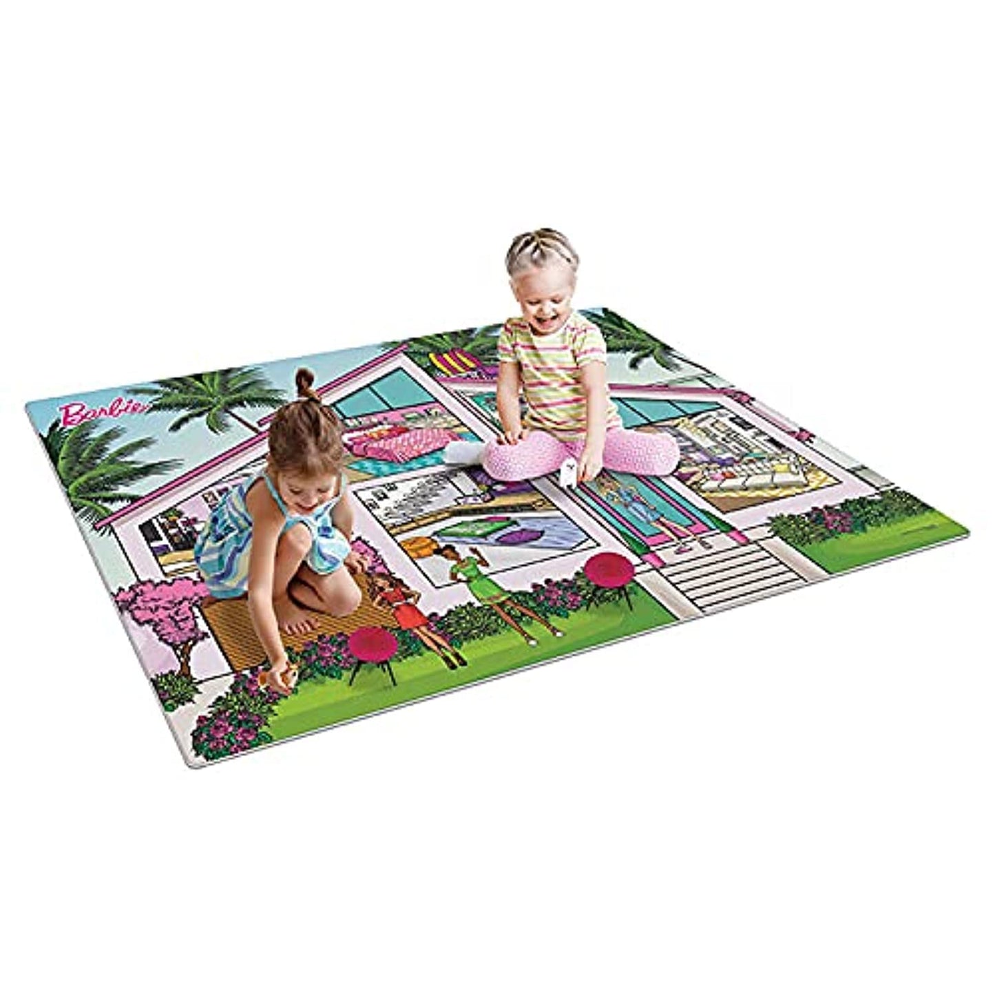 TCG Toys Barbie Dream House Playmat - Jumbo Size, Multicolor, Includes Chairs and Dogs, Model 73207