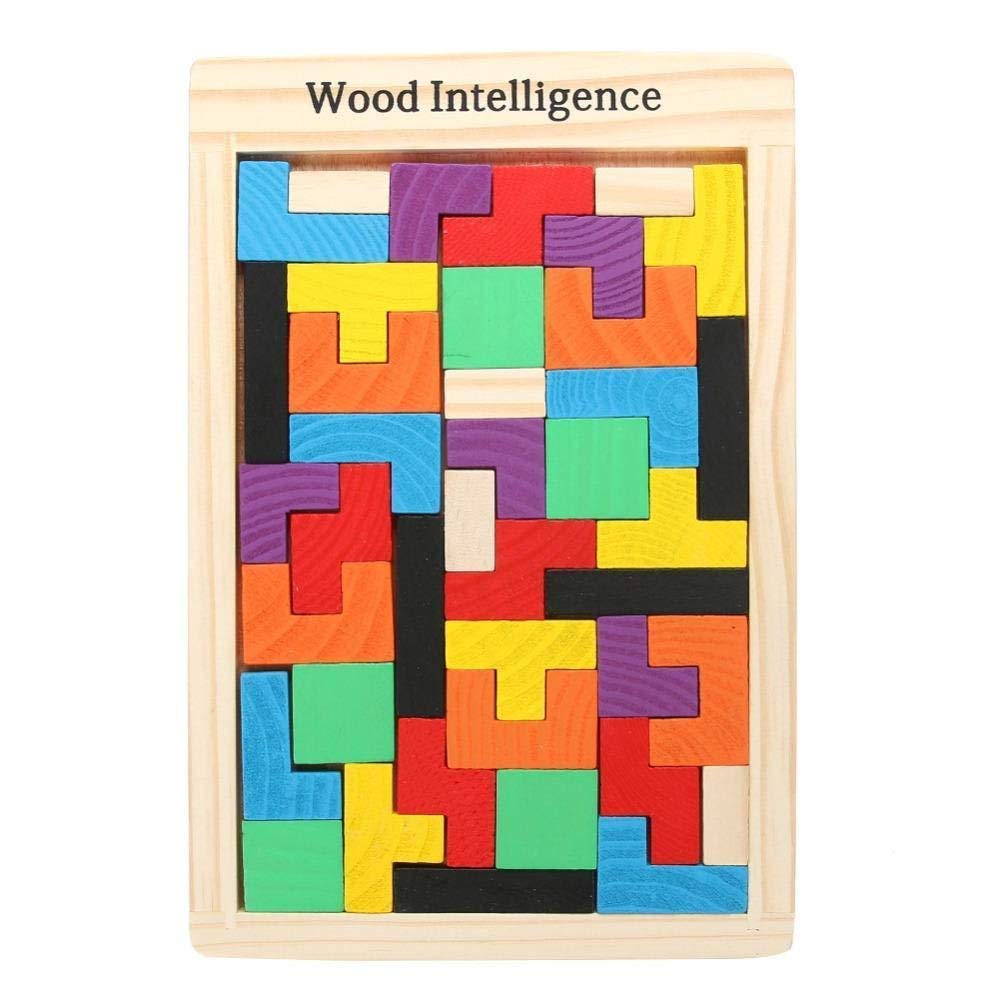 Prescent Colorful Wooden Jigsaw Educational Intelligence Learning Puzzle Toy Gifts For Kids And More (40Pc Set)