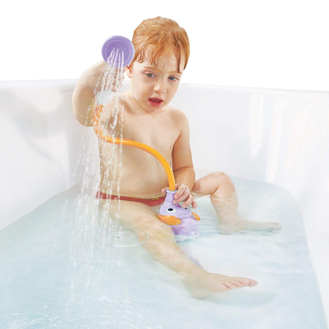 Yookidoo Baby Bath Shower Head - Elephant Water Pump and Trunk Spout - for Newborn Babies in Tub Or Sink