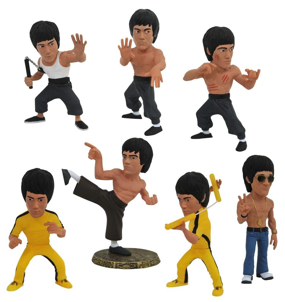 Diamond Select Toys Bruce Lee D-Formz PVC Figures, 3" Multicolor, Model JAN192547, Blind Mystery Box 12-Count Display