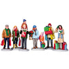Lemax Holiday Shoppers Set of 6, White Polyresin Figurines, Model 92683