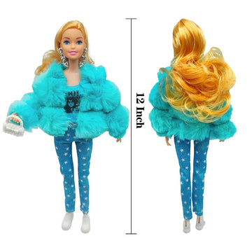 Flfuatt Stylish Fashions Girls Doll Toys, The Ultimate Fashionista Doll For Trendy Kids, 11.5 Inch Fashion Doll (Blue)