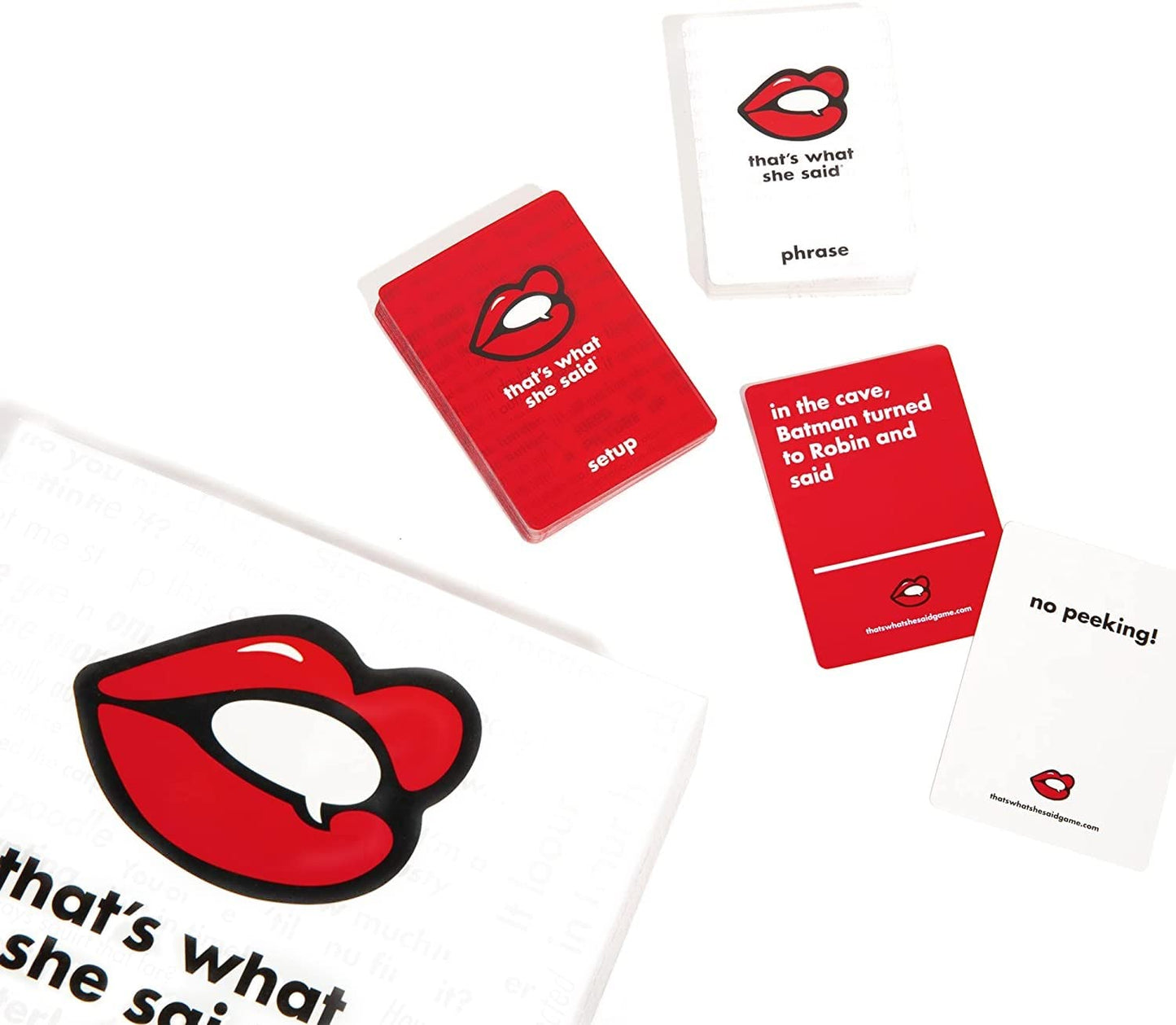 That's What She Said Game - Hilariously Twisted Party Game for Ages 17+ - White/Red - Model 91537 - Fun Paper Game