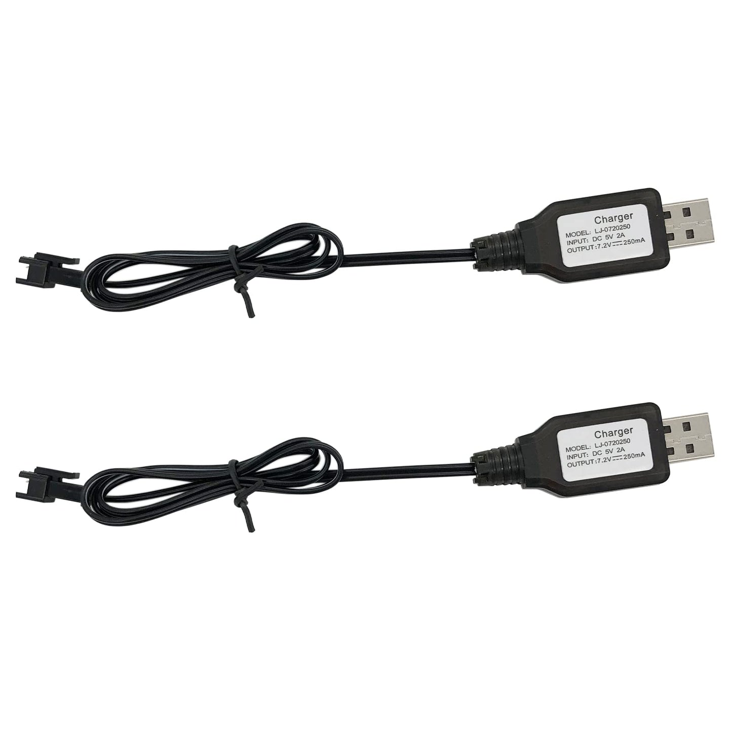 Sm2P Charger For 7.2V Ni-Cd Ni-Mh Battery Huina 1550 15 Channel Rc Excavator Rc Cars Toy, Usb Charging Cable Cord 2-Pack