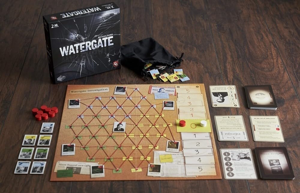 Capstone Games Watergate Strategy Board Game, 2-Player, Ages 12+, 30-60 Min Playtime, White, Model CSGFG1001