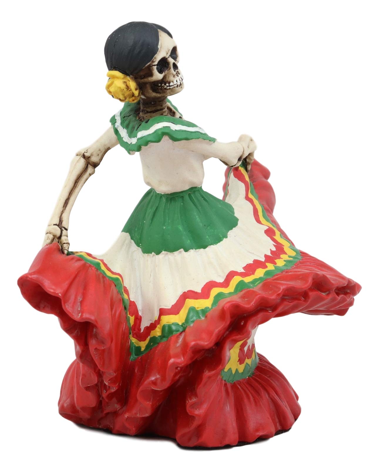 Ebros Dia De Los Muertos Danza De Dama Day Of The Dead Red Matador Lady Skeleton Dancer Statue 5.25' High Sugar Skull Vivas Calacas Decor Figurine For Halloween Prop Gothic Collectible