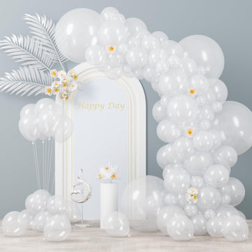 Voircoloria 130Pcs Clear Balloons Different Sizes 18'' 12'' 10'' 5'' Transparent Latex Balloon Garland Arch Kit For Birthday Bab