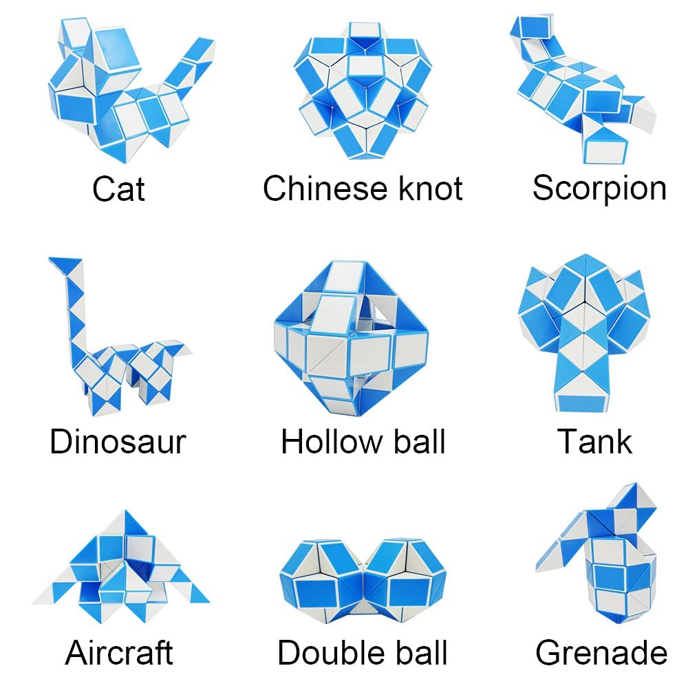 Eachhaha Magic Snake Cubes 48 Pieces, Fingertip Toys For Kids, 3D Montessori Puzzles & Stem For Ages 3+, Ideal Party Favor, Stoc