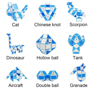 Eachhaha Magic Snake Cubes 48 Pieces, Fingertip Toys For Kids, 3D Montessori Puzzles & Stem For Ages 3+, Ideal Party Favor, Stoc