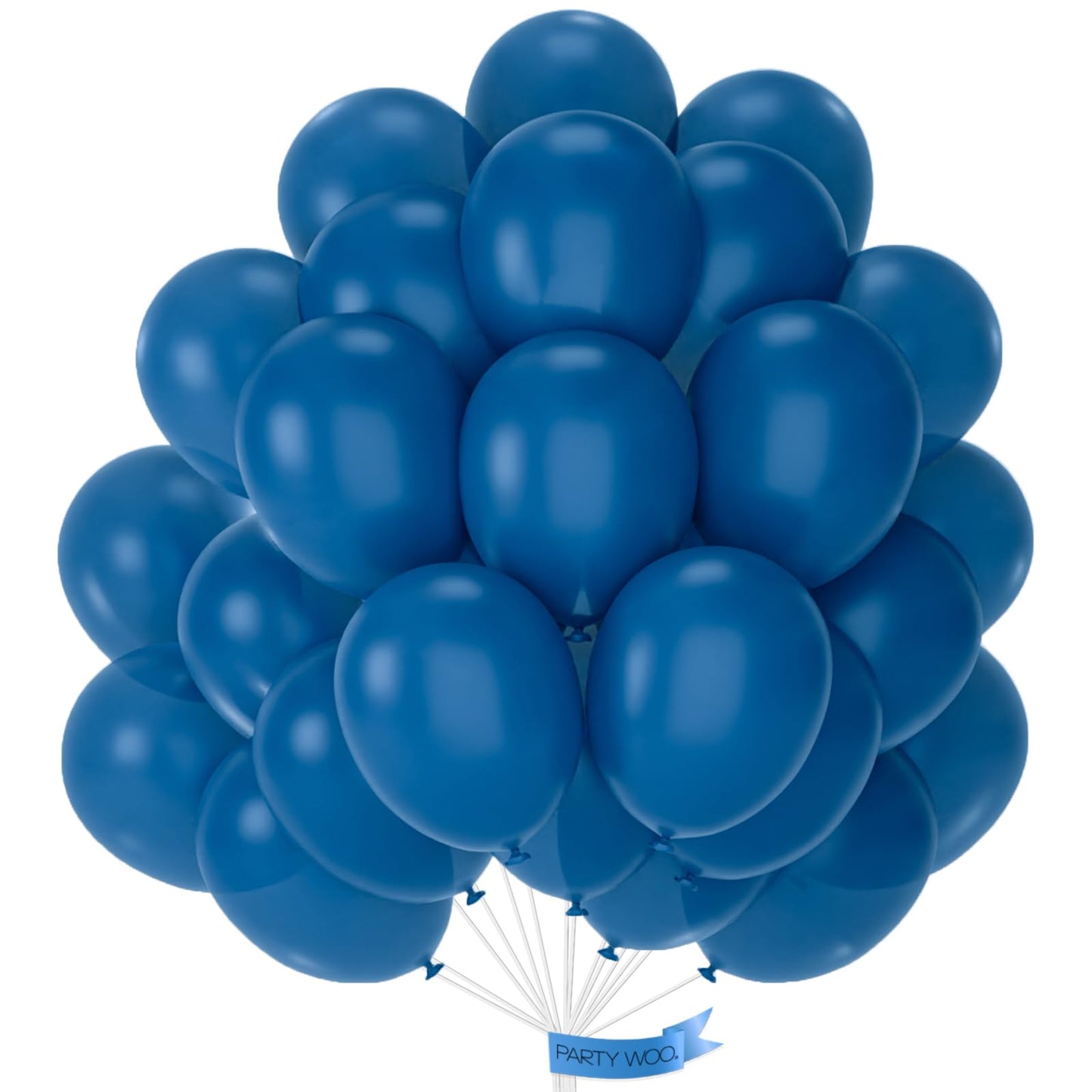 Partywoo Mid Blue Balloons, 50 Pcs 12 Inch Boho Blue Balloons, Royal Blue Balloons For Balloon Garland Or Balloon Arch As Party Decorations, Birthday Decorations, Baby Shower Decorations, Blue-F58