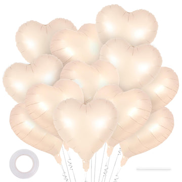 12 Pcs Heart Balloons,18 Inch Heart Shape Foil Balloons Love Balloons Valentine Balloons For Birthday Party Wedding Engagement P