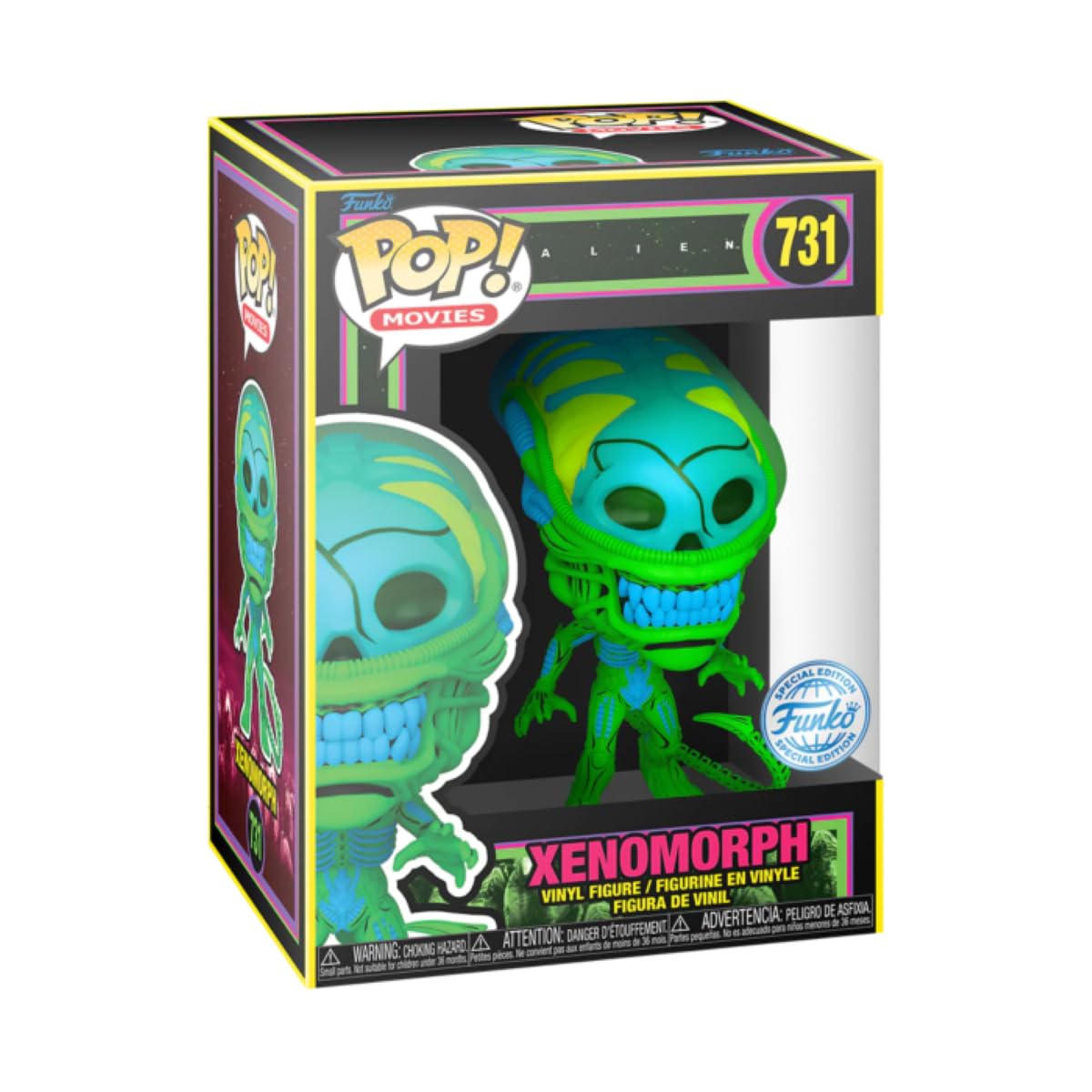 Funko Pop Alien Xenomorph (1979) Blacklight #731 Pop Exclusive Edition