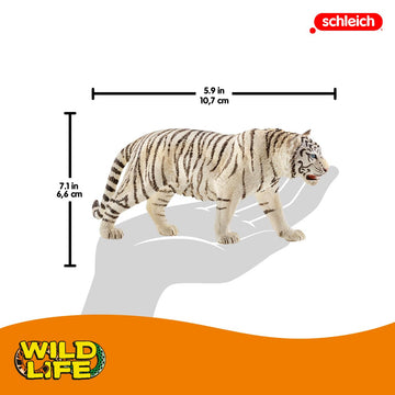 Schleich Wild Life Realistic White Tiger Figurine - Authentic And Highly Detailed Wild Animal Toy, Durable For Education And Fun Play For Kids, Perfect For Boys And Girls, Ages 3+