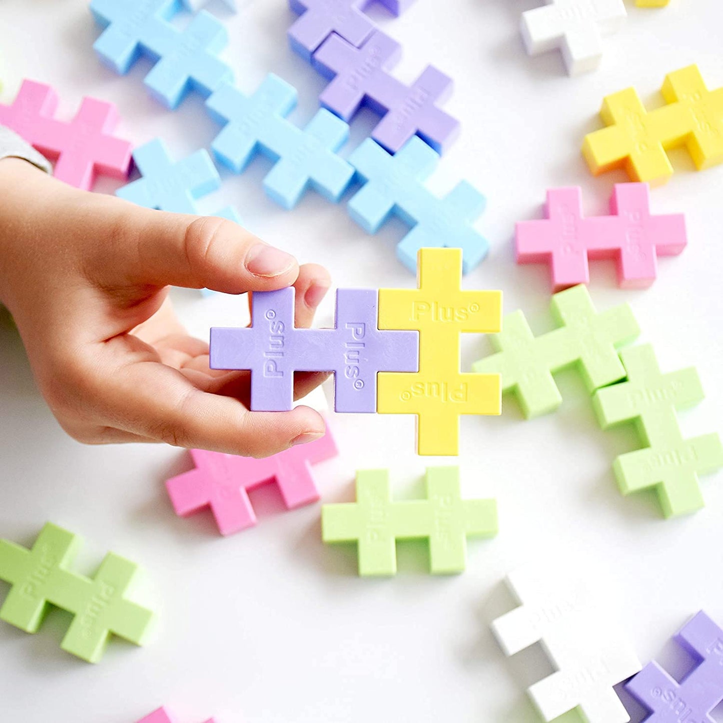 Plus Plus Big - Open Play Set - 100 Piece - Pastel Color Mix, Construction Building Stem/Steam Toy, Interlocking Large Puzzle Blocks For Toddlers And Preschool