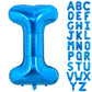 Toniful 40 Inch Large Blue Letter I Balloons Giant Alphabet Letter Balloons,Foil Mylar Big Balloons For Birthday Party Anniversa