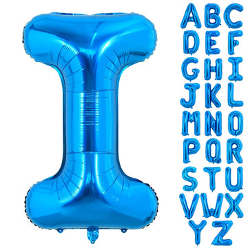 Toniful 40 Inch Large Blue Letter I Balloons Giant Alphabet Letter Balloons,Foil Mylar Big Balloons For Birthday Party Anniversa