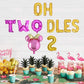 Oh Twodles Birthday Balloons, Pink Oh Twodles Balloon Birthday Banner Minnie Mouse Party Supplies Number 2 Balloon For 2Nd Secon