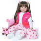 Icradle Cute 24 Inch 60 Cm Reborn Baby Doll Long Hair Girl Doll Soft Silicone Baby Real Life Baby Toddler Doll Toy For Ages 3+ (