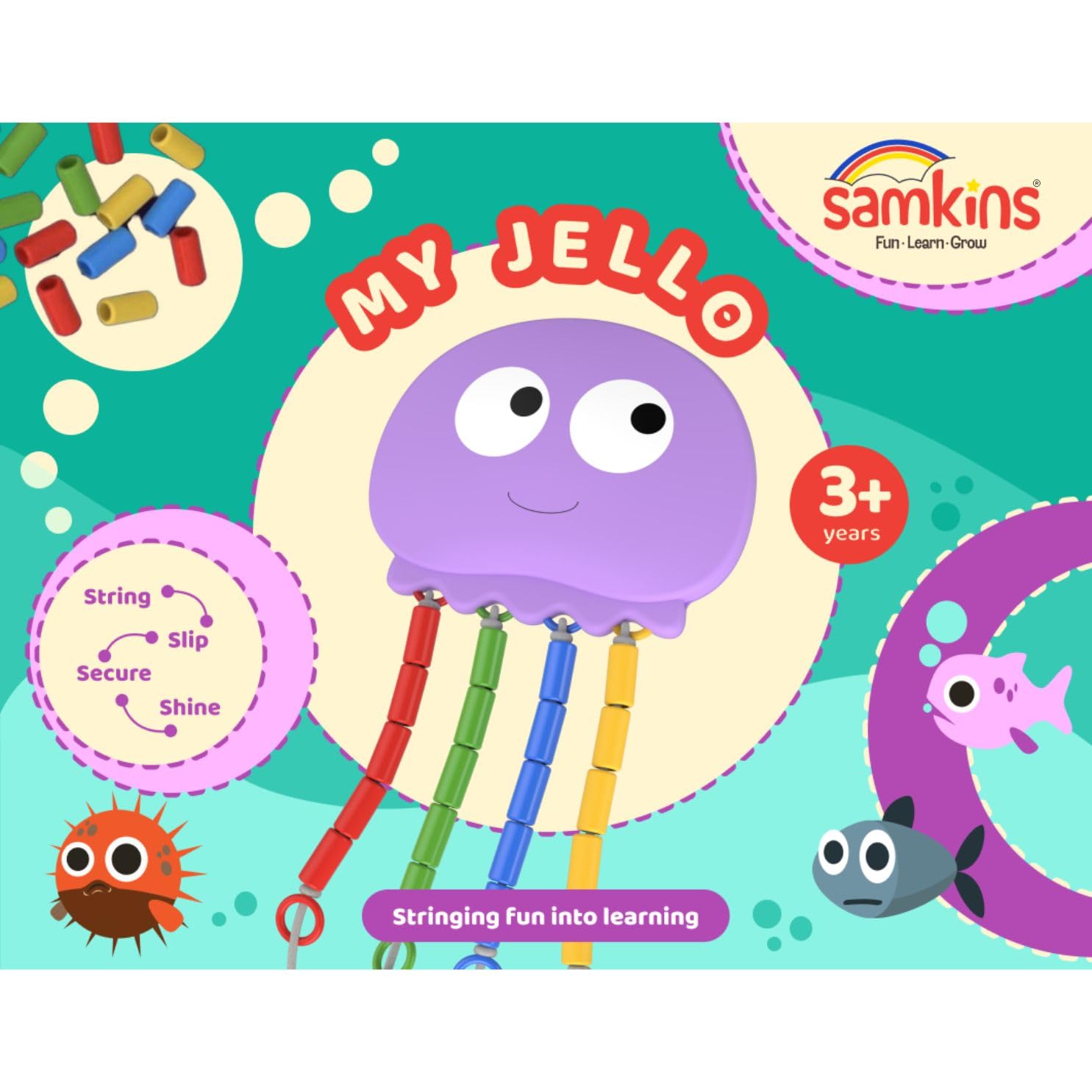 Samkins My Jello Lacing Toy For Kids 3+ Years | Fine Motor Skills & Pincer Grasp Development | Sensory & Tactile Play | Improves