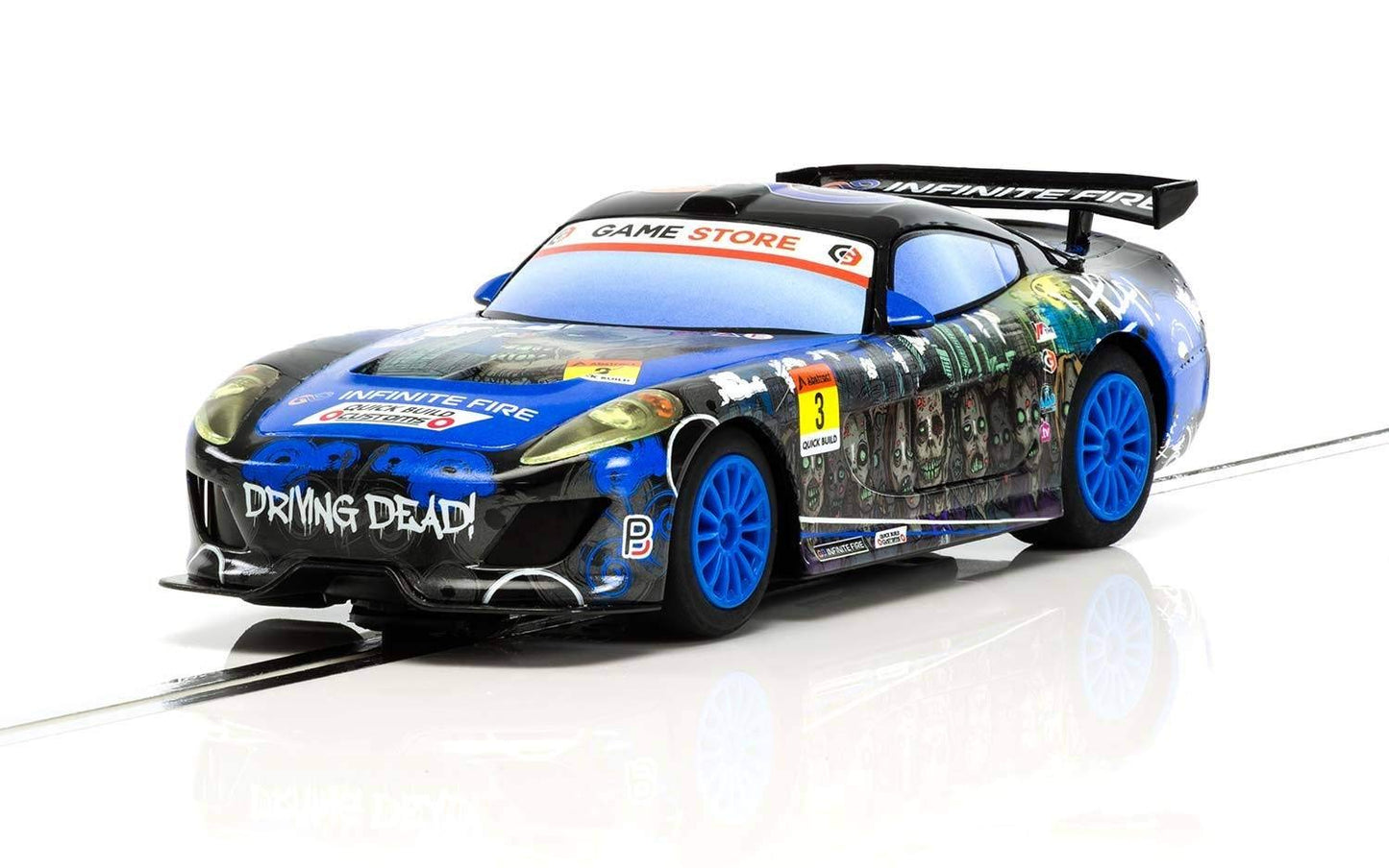 Scalextric Team Gt Zombie 1:32 Slot Race Car C3959, Black & Blue