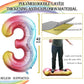 Goer 2 Pcs 42 Inch Rainbow Foil Balloons Number 3,Huge Number Balloons For 3Rd 33Rd Birthday Party Supplies Anniversary Decorations