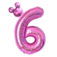 40 Inch Hot Pink Number 6 Balloon & Mini Mouse Head Balloon, 6Th Birthday Party Decoration Balloons, Cartoon Mouse Birthday Part