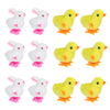FOIMAS Easter Wind Up Toys,12 Pack Plush Bunny Chick Jumping Toy for Kids Easter Basket Stuffers Goodie Bag Filelr Party Favor S