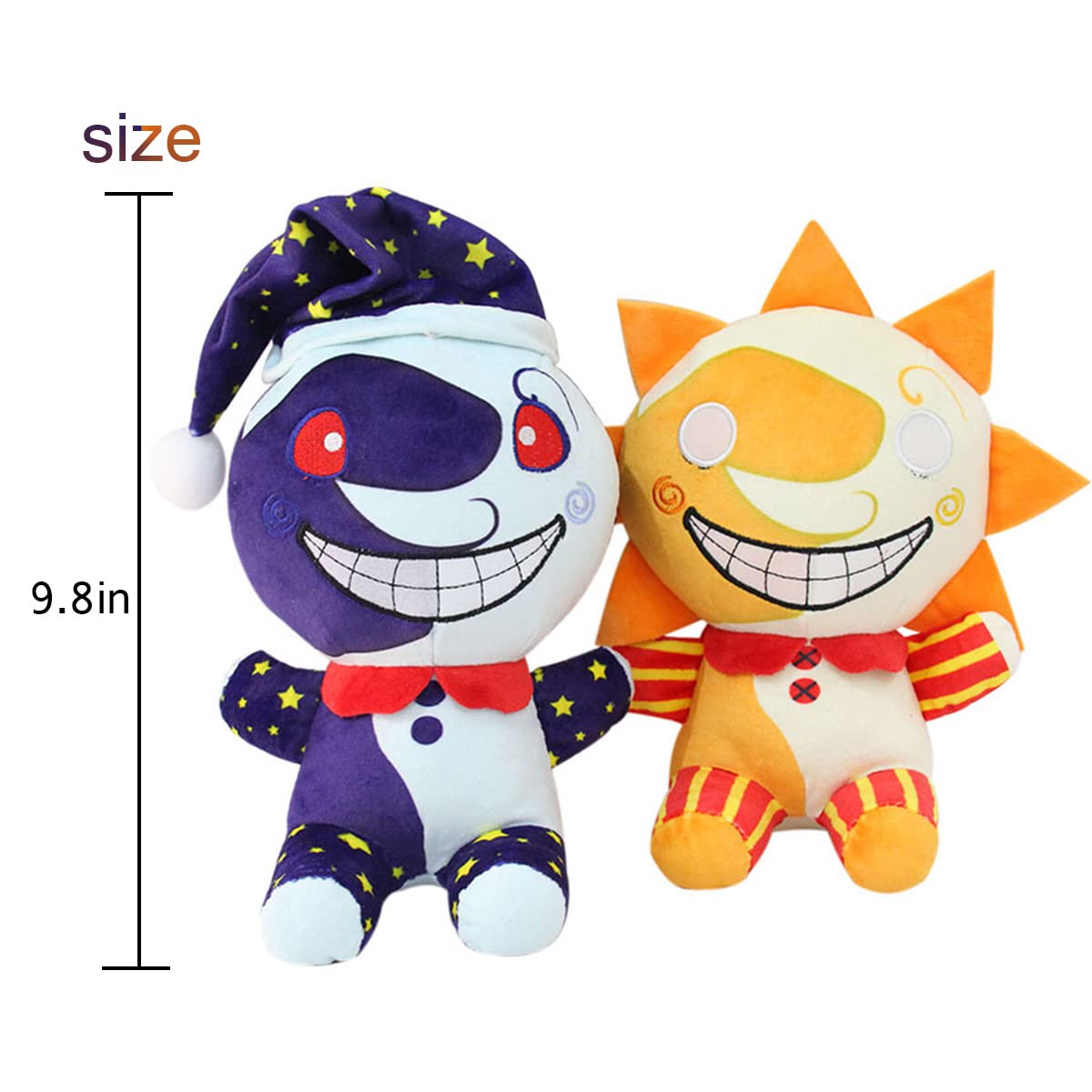 Tzmapu Sundrop And Moondrop Plush Security Breach Plush, Clown Figure And Collection Stuffed Animals Plush Toys,Birthday Christm