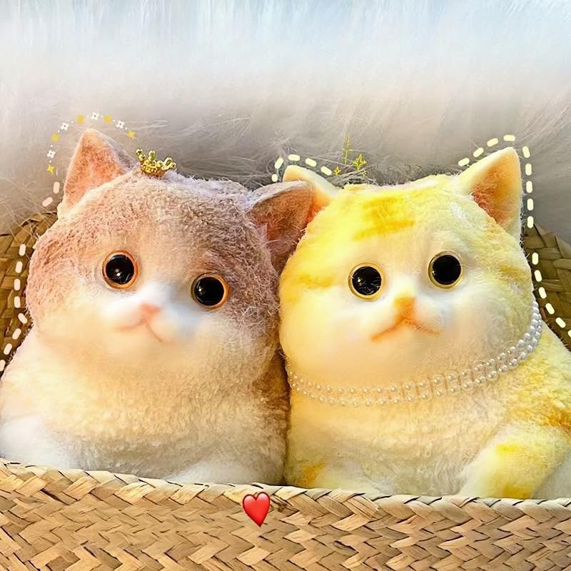 YJPPDD Handmade Taba Squishy Cat  Squishy Cat for mature-themed/Kids  Cute & Soft Cat Design  Stress Relief  Perfect Squeeze Toys Gift for Relaxation and Fun