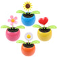 4 Solar Dancing Butterfly Toy Solar Powered Dancing Sun Flower In Colorful Pots Swinging Heart Flip Flap Animated Bobblehead Dan