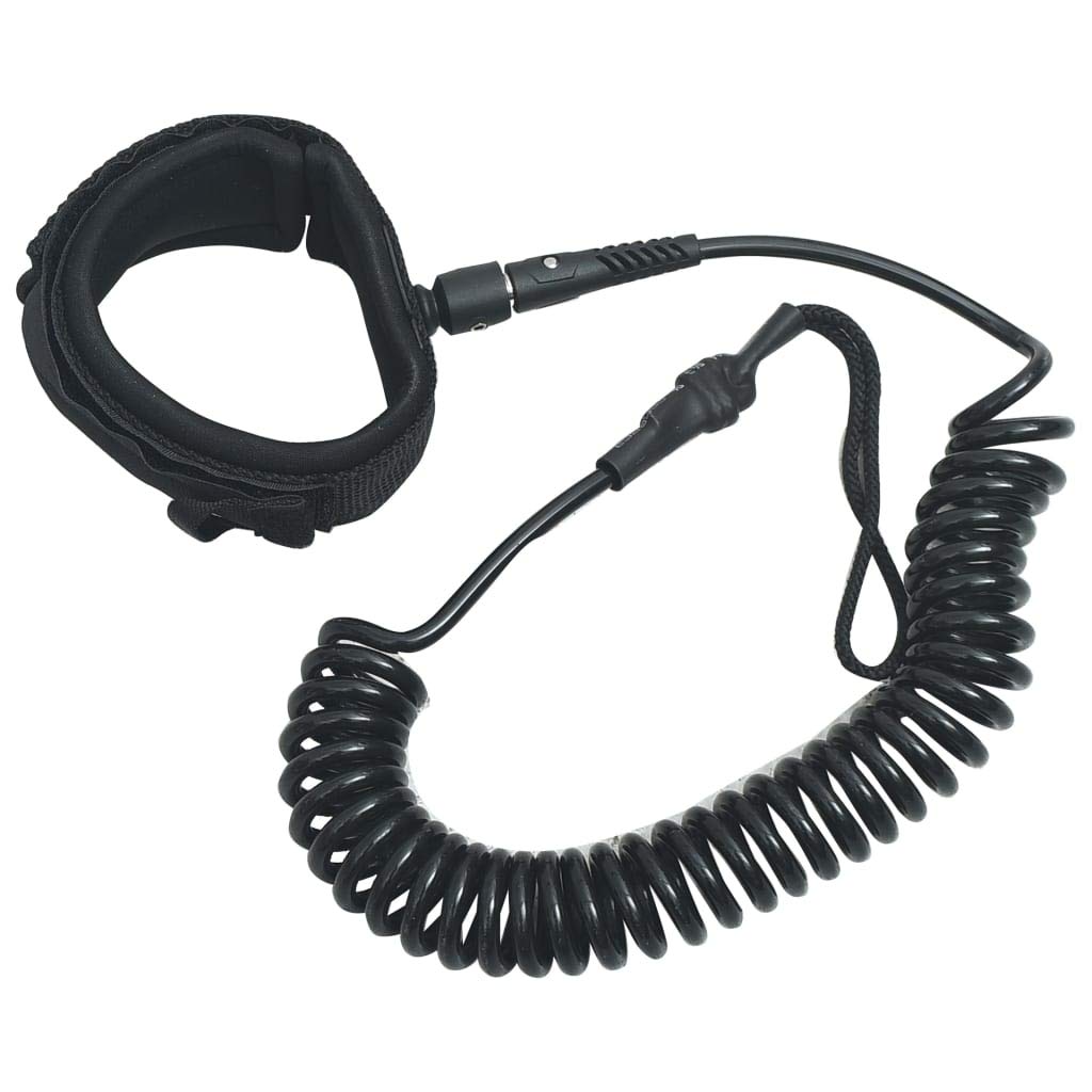 vidaXL 10 SUP Coiled Leash - Secure Attach and Quick Release, Comfortable Neoprene Ankle Strap, TPU Cord - Safety Equipment for 