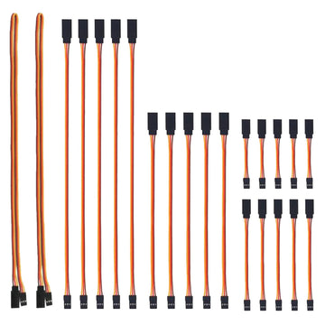AEDIKO 22pcs 3Pin Servo Extension Cable Cord Male to Female Wire Connectors 5 Types for Servo Extension Connection Control Board