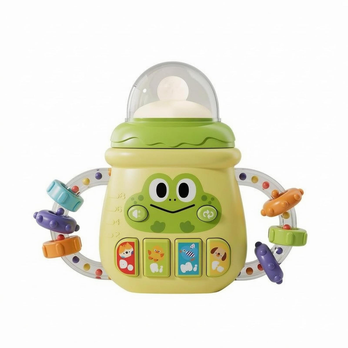Snappsy Clear Dome Top BottleShaped Sensory Toy Movable Bead Rings Sensory Baby Toy Bottle Movement Skills Giant Baby Rattle Em