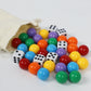 Comsrev Large Size18Mm 30 Wahoo Board Game Replacement Marbles 5 Each Of 6 Colors 6 Dice And A Play Bag For Aggravation Wahoo Bo