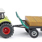 Siku 1946, Claas Tractor With Square Bale Grab And Bale Trolley, 1:50, Metal/Plastic, Green, Incl. 12 Square Bales